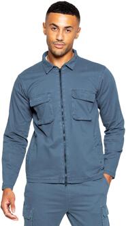 Enzo | Heren Cargo Overshirt Jas Blauw