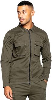 Enzo | Heren Cargo Overshirt Jas - maat Kaki