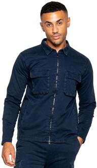Enzo | Heren Cargo Overshirt Jas - maat S Navy