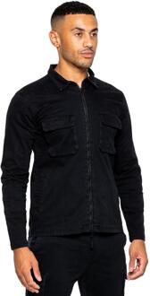 Enzo | Heren Cargo Overshirt Jas Zwart - S