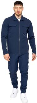 Enzo | Heren Cargo Shacket Trainingspak Set Navy - 2XL