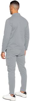 Enzo | Heren Cargo Tracksuit Set Lichtgrijs