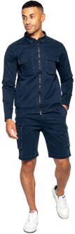 Enzo | Heren Cargo Trainingspak Met Korte Broek Set - Navy - maat