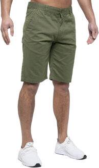 Enzo | Heren Chino Korte Broek In Khaki Kaki - 30 (Taille)
