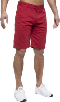 Enzo | Heren Chino Korte Broek In Rood - 30 (Taille)
