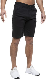 Enzo | Heren Chino Korte Broek In Zwart - 34 (Taille)