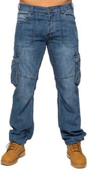 Enzo | Heren Combat Denim Jeans - Blauw - 36W/34L