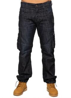 Enzo | Heren Combat Denim Jeans - Donkerblauw - 30W/30L