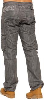 Enzo | Heren Combat Denim Jeans - Grijs - 42W/32L