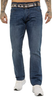 Enzo | Heren Designer Regular Fit Denim Jeans -Blauw - 40W/32L