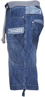 Enzo Heren Elastische Denim Shorts| Enzo Designer Menswear Blauw - 36 (Taille)