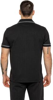 Enzo | Heren Korte Mouw Piping Shirt Zwart