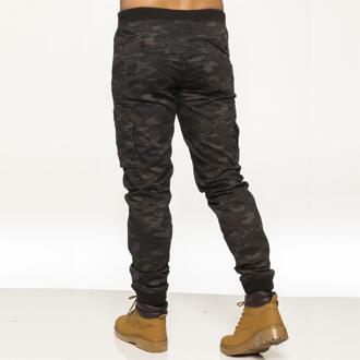 Enzo Heren Military Combat Jogger Broek| Enzo Designer Menswear Donkergrijs - 28 (Taille)