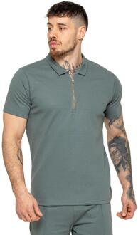 Enzo heren poloshirt met rits Groen - S