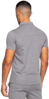 Enzo heren poloshirt met rits - maat M Grijs