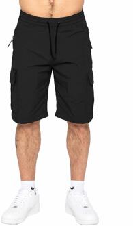 Enzo | Heren Poly Cargo Korte Broek Zwart - S
