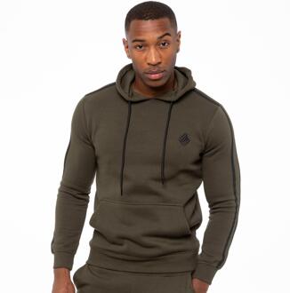 Enzo Heren Pullover Gestreepte Hoodie Kaki