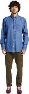 Enzo Heren Regular Fit Denim Overhemd Blauw - 2XL