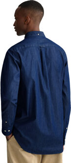 Enzo Heren Regular Fit Denim Overhemd - maat Blauw