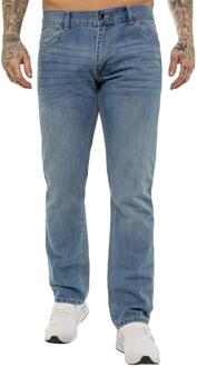 Enzo | Heren Regular Fit Rechtaf Jeans Lichtblauw - 28W/30L