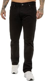 Enzo | Heren Regular Fit Rechte Jeans Zwart - 48W/30L