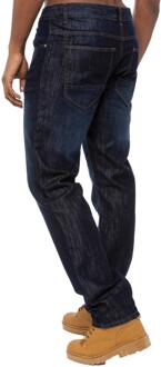 Enzo | Heren Regular Fit Rechte Pijpen Jeans Donkerblauw - 40W/30L
