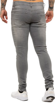 Enzo heren skinny gescheurde jeans Grijs - 36W/30L