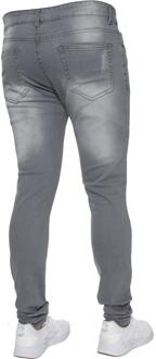 Enzo heren skinny gescheurde jeans Grijs