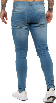 Enzo heren skinny gescheurde jeans Hemelsblauw - 28W/30L