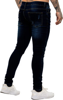 Enzo heren skinny gescheurde jeans Indigoblauw - 30W/32L