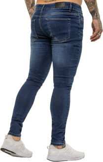 Enzo heren skinny super stretch denim jeans Blauw - 36W/32L
