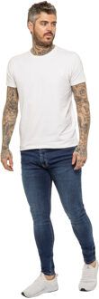 Enzo heren skinny super stretch denim jeans Blauw