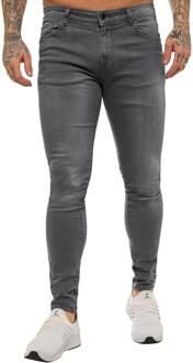 Enzo heren skinny super stretch denim jeans Donkergrijs