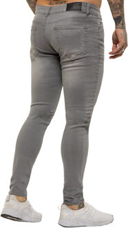 Enzo heren skinny super stretch denim jeans Grijs - 36W/30L