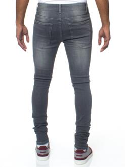 Enzo heren skinny super stretch denim jeans Grijs