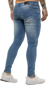 Enzo heren skinny super stretch denim jeans Hemelsblauw - 30W/32L