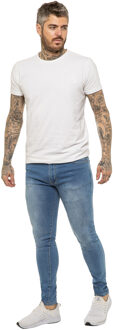 Enzo heren skinny super stretch denim jeans Hemelsblauw