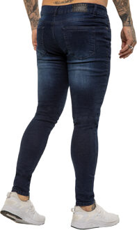 Enzo heren skinny super stretch denim jeans Navy - 30W/34L