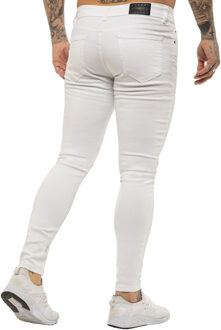 Enzo heren skinny super stretch denim jeans Wit - 36W/34L