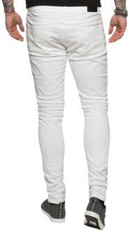 Enzo heren skinny super stretch denim jeans Wit