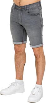 Enzo | Heren Slim Fit Denim Shorts Grijs - 34 (Taille)