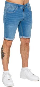 Enzo | Heren Slim Fit Denim Shorts Lichtblauw - 32 (Taille)