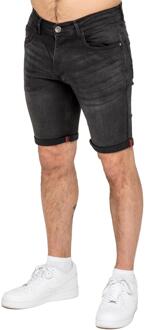 Enzo | Heren Slim Fit Denim Shorts Zwart - 34 (Taille)