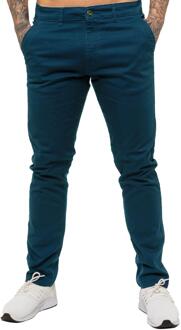 Enzo Heren Slim Fit Stretch Chino Blauw - 30W/30L