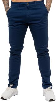 Enzo Heren Slim Fit Stretch Chino Blauw - 30W/34L