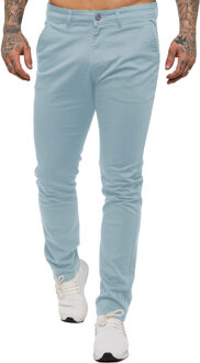 Enzo Heren Slim Fit Stretch Chino Hemelsblauw - 38W/32L