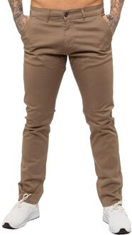 Enzo | Heren Slim Fit Stretch Chino Jeans - Beige - 40W/32L