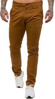 Enzo | Heren Slim Fit Stretch Chino Jeans - Bruin - 38W/32L