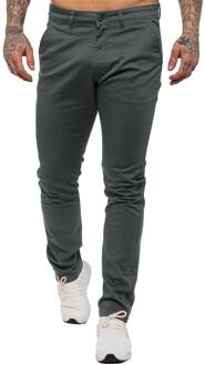 Enzo | Heren Slim Fit Stretch Chino Jeans - Grijs - 30W/32L