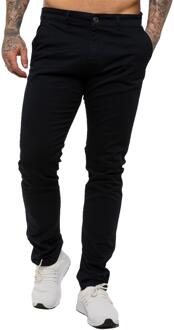 Enzo | Heren Slim Fit Stretch Chino Jeans - Marineblauw Navy - 34W/34L